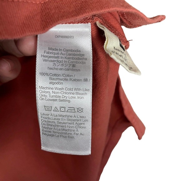 Madewell Women’s Coral Orange Relaxed Polo Tee 100% Cotton XS Extra Small - Picture 4 of 6